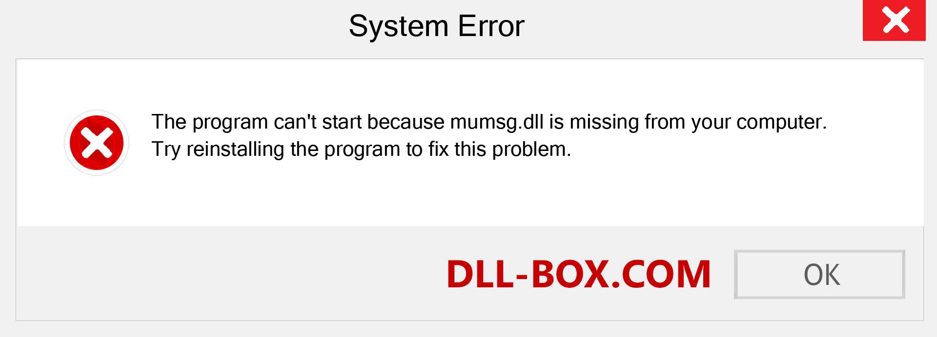  mumsg.dll file is missing?. Download for Windows 7, 8, 10 - Fix  mumsg dll Missing Error on Windows, photos, images
